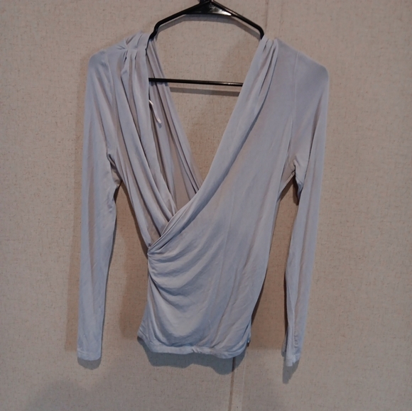 Free People Women's Gray  Long Sleeve Open LOW Cross Back Size S - Picture 6 of 6